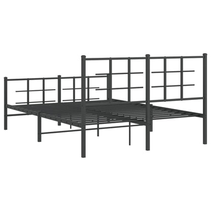 Bedframe Met Hoofd- En Voeteneinde Metaal Zwart 140 x 190 cm met hoofdbord & voetbord