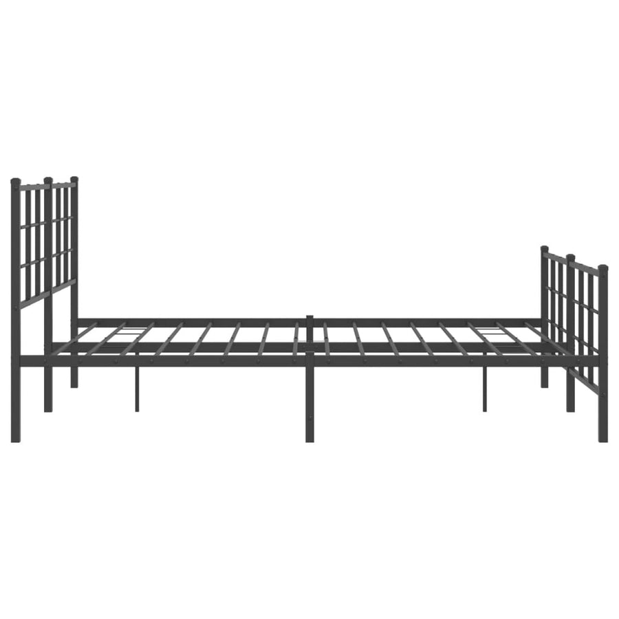 Bedframe met hoofd- en voeteneinde metaal zwart 150x200 cm 150 x 200 cm Zwart