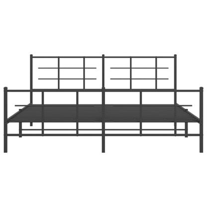 Bedframe met hoofd- en voeteneinde metaal zwart 183x213 cm