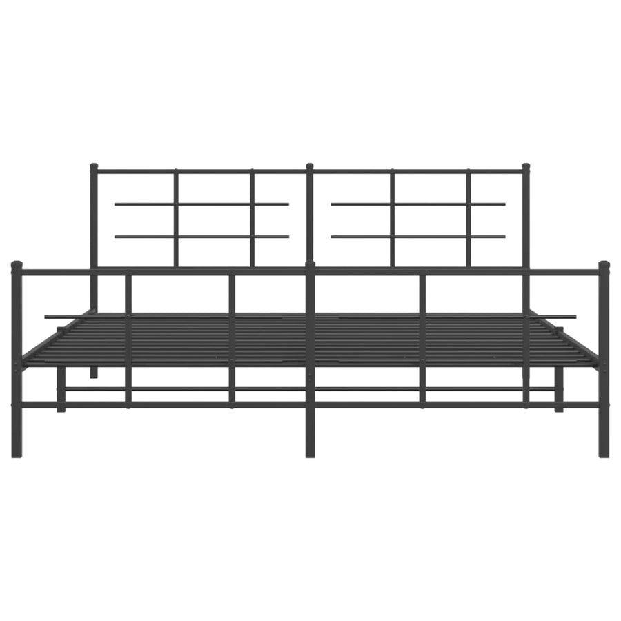 Bedframe met hoofd- en voeteneinde metaal zwart 183x213 cm
