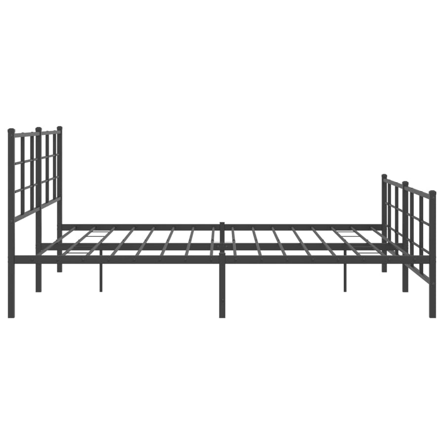 Bedframe met hoofd- en voeteneinde metaal zwart 183x213 cm