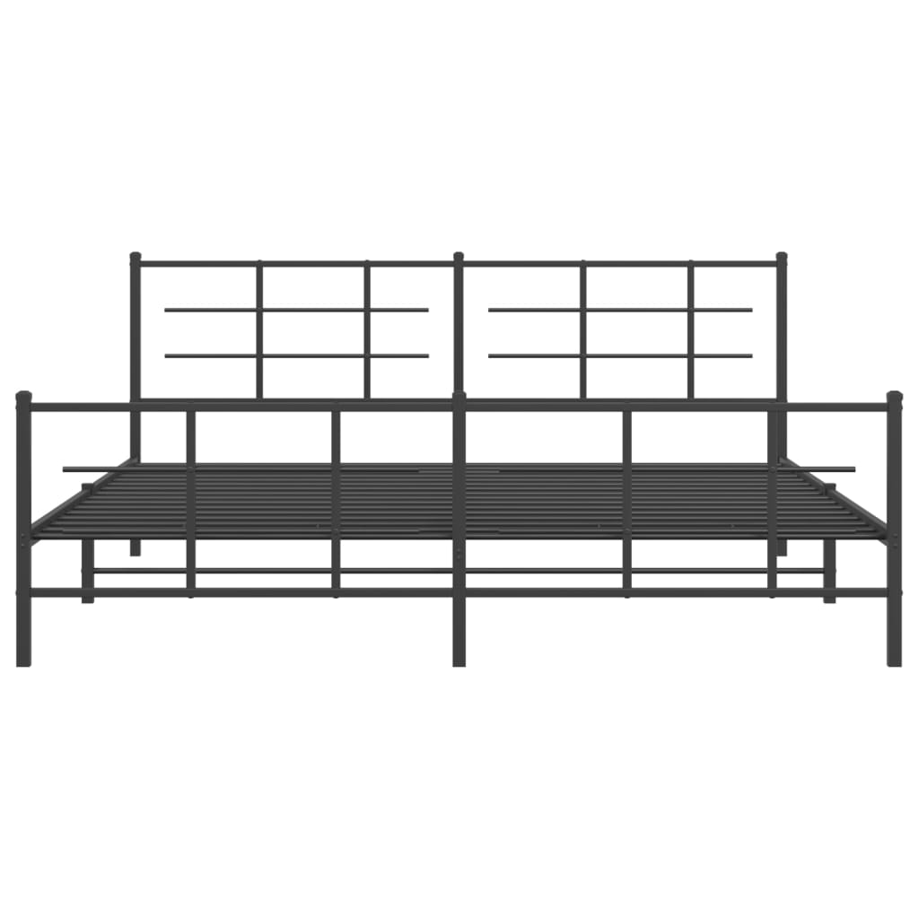 Bedframe met hoofd- en voeteneinde metaal zwart 193x203 cm