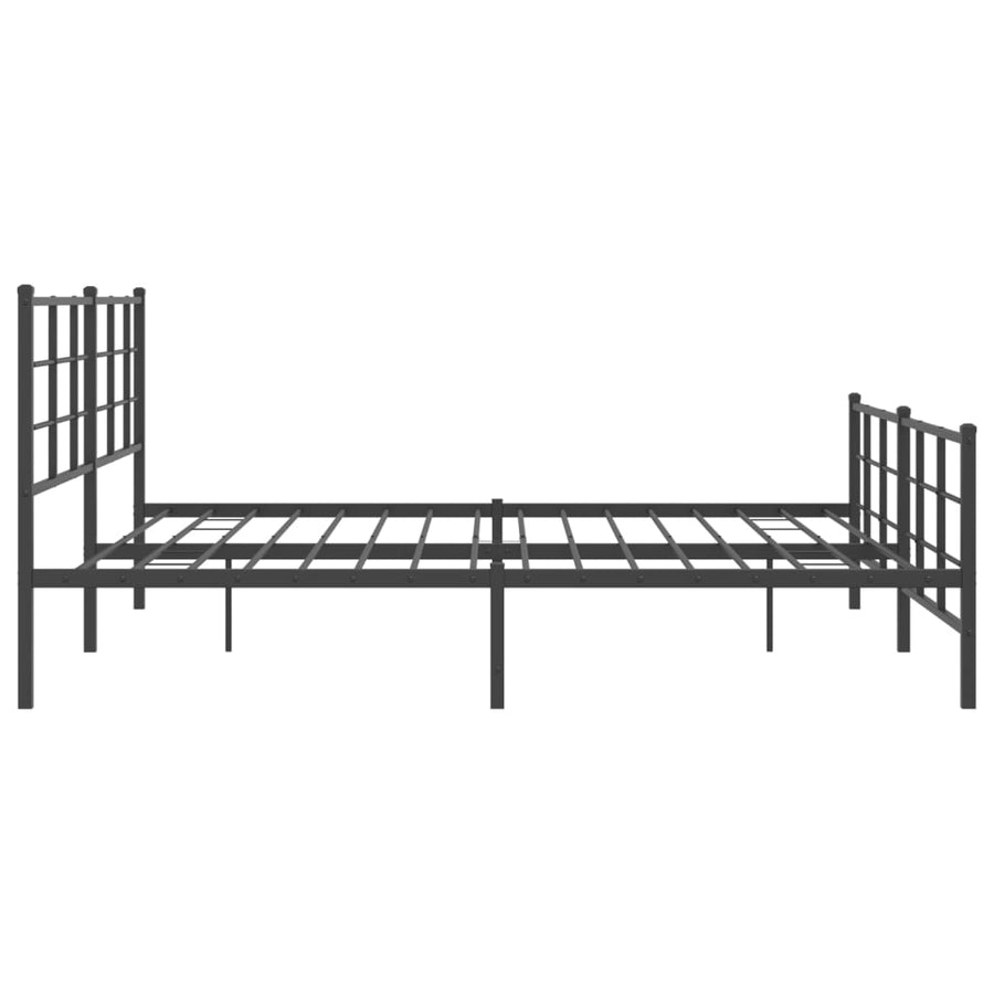 Bedframe met hoofd- en voeteneinde metaal zwart 193x203 cm
