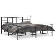 Bedframe metaal 193x203 cm zwart