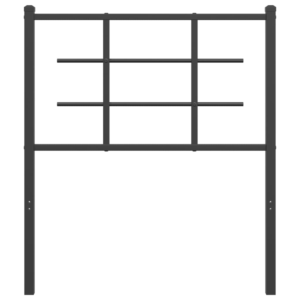 Hoofdbord 75 cm metaal zwart 75 cm Zwart
