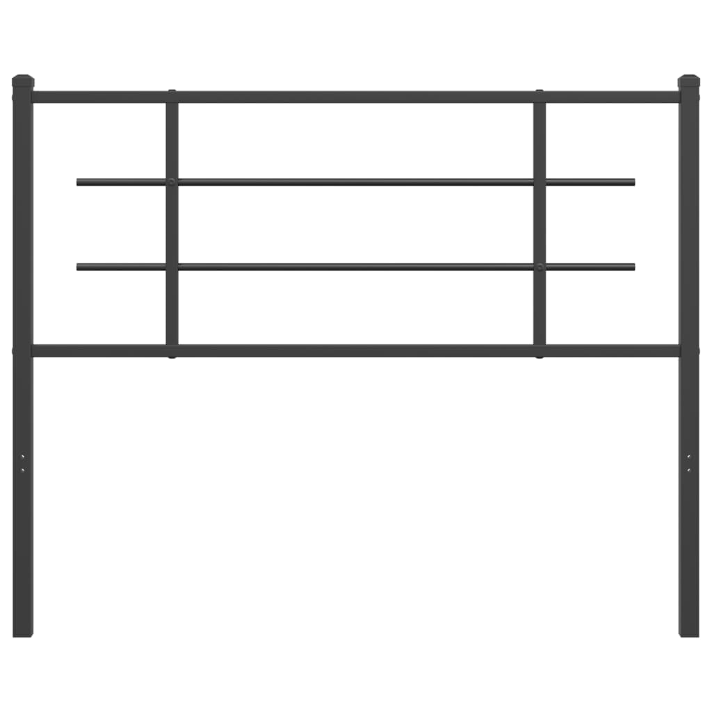 Hoofdbord 107 cm metaal zwart 107 cm Zwart