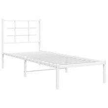 Bedframe met hoofdbord metaal wit 80x200 cm