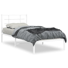 Bedframe Metaal 90 x 190 cm Wit met hoofdbord