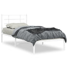 Bed frame with headboard metal white 90x200 cm