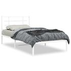 Bedframe met hoofdbord metaal wit 100x200 cm