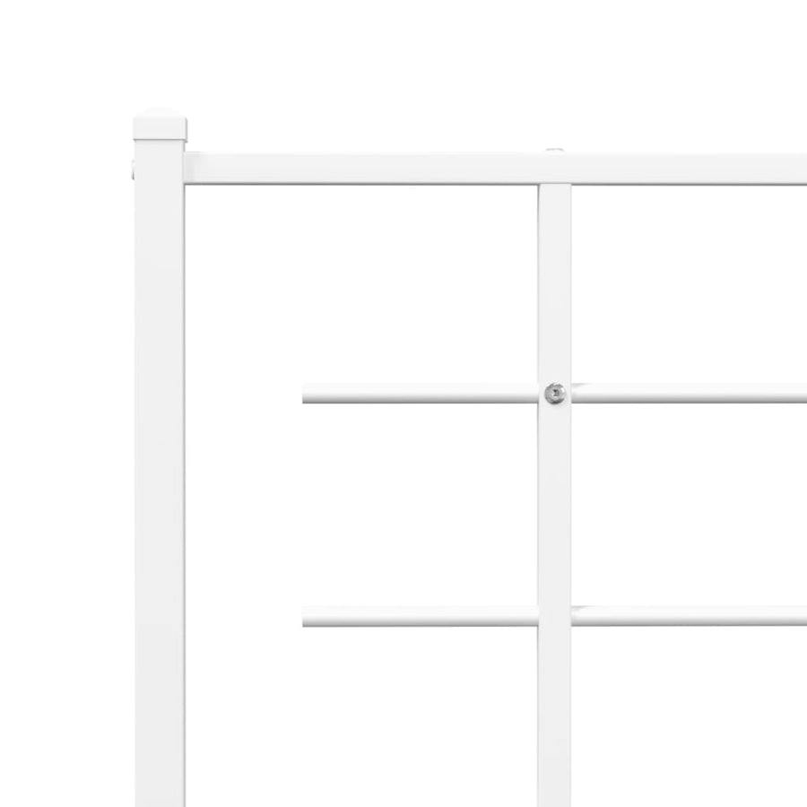Bedframe met hoofdbord metaal wit 200x200 cm