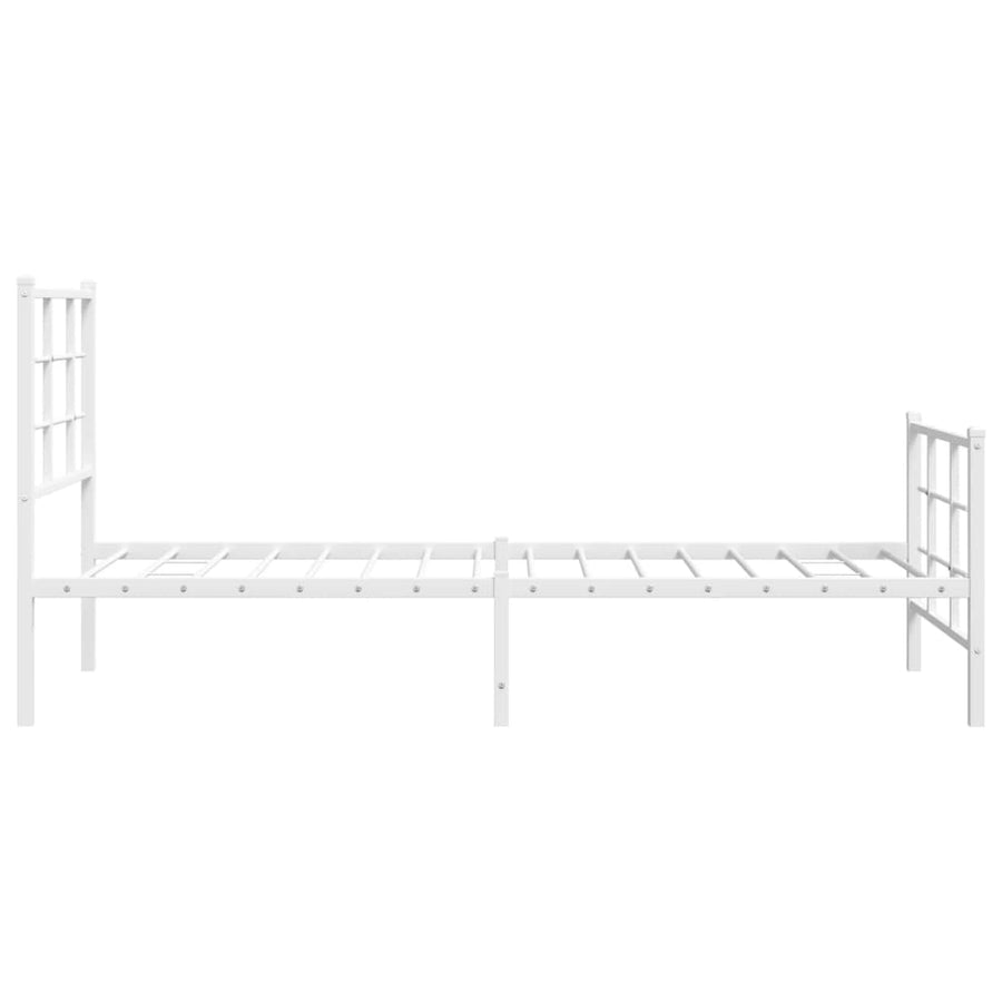 Bedframe met hoofd- en voeteneinde metaal wit 75x190 cm