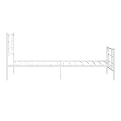 Bedframe met hoofd- en voeteneinde metaal wit 90x190 cm