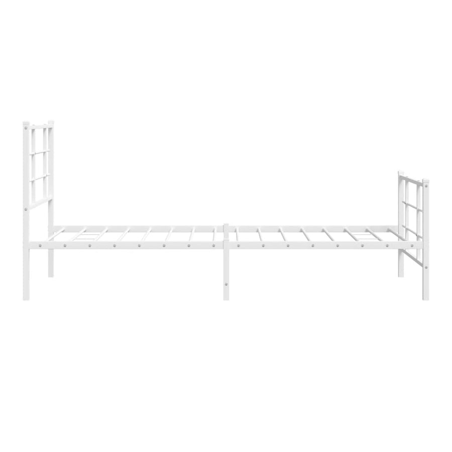 Bedframe met hoofd- en voeteneinde metaal wit 90x190 cm