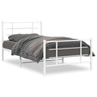 Bedframe met hoofd- en voeteneinde metaal wit 100x190 cm