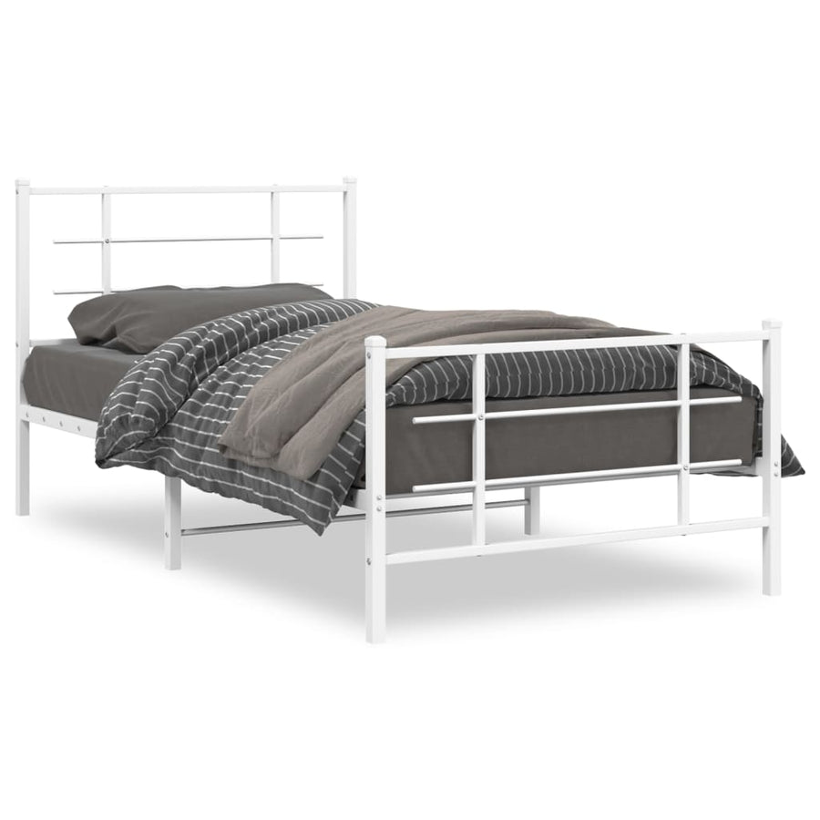 Bedframe Met Hoofd- En Voeteneinde Metaal 100 x 200 cm