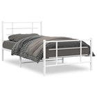 Bedframe met hoofd- en voeteneinde metaal wit 100x200 cm