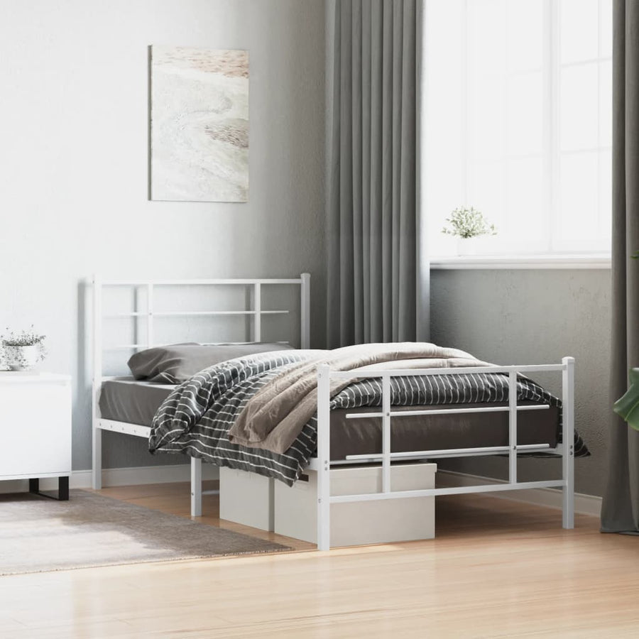 Bedframe Met Hoofd- En Voeteneinde Metaal 100 x 200 cm