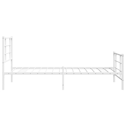 Bedframe met hoofd- en voeteneinde metaal wit 107x203 cm