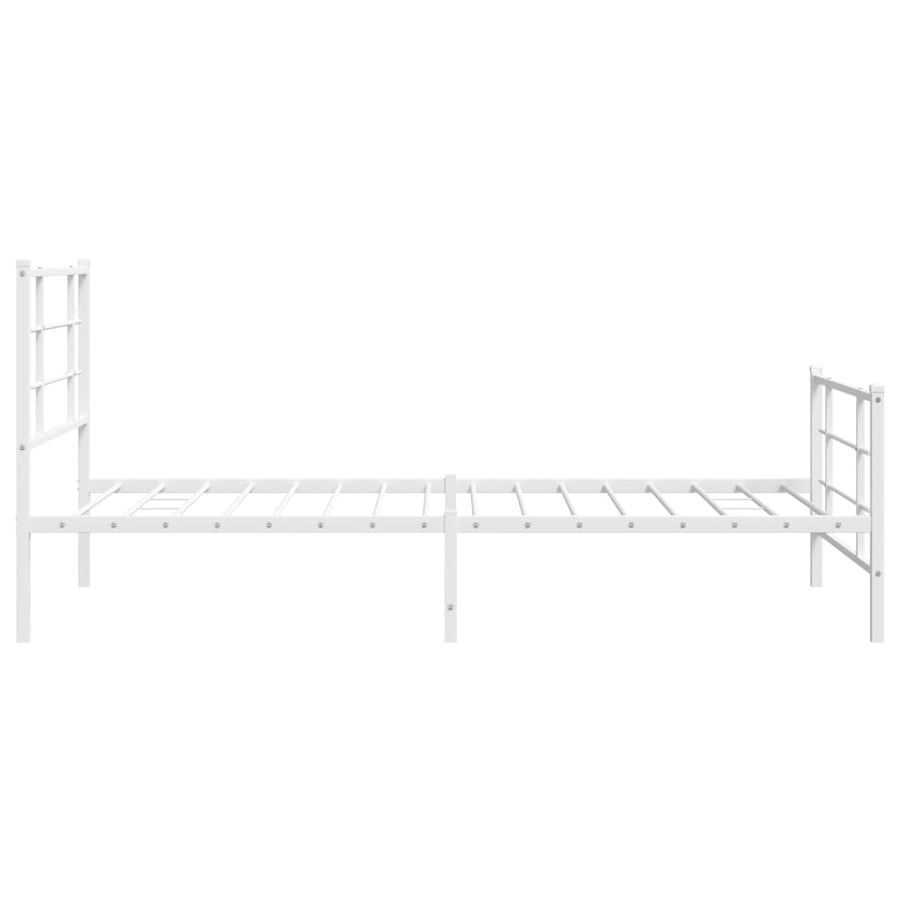 Bedframe met hoofd- en voeteneinde metaal wit 107x203 cm
