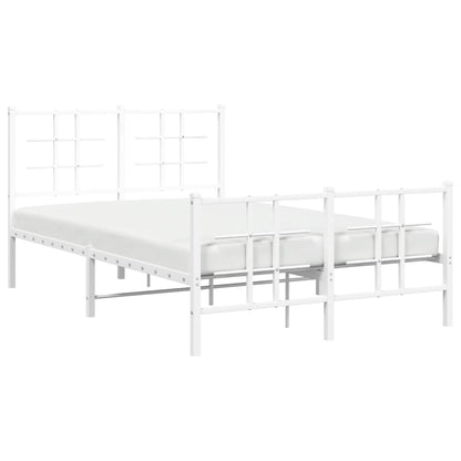 Bedframe met hoofd- en voeteneinde metaal wit 120x200 cm 120 x 200 cm Wit