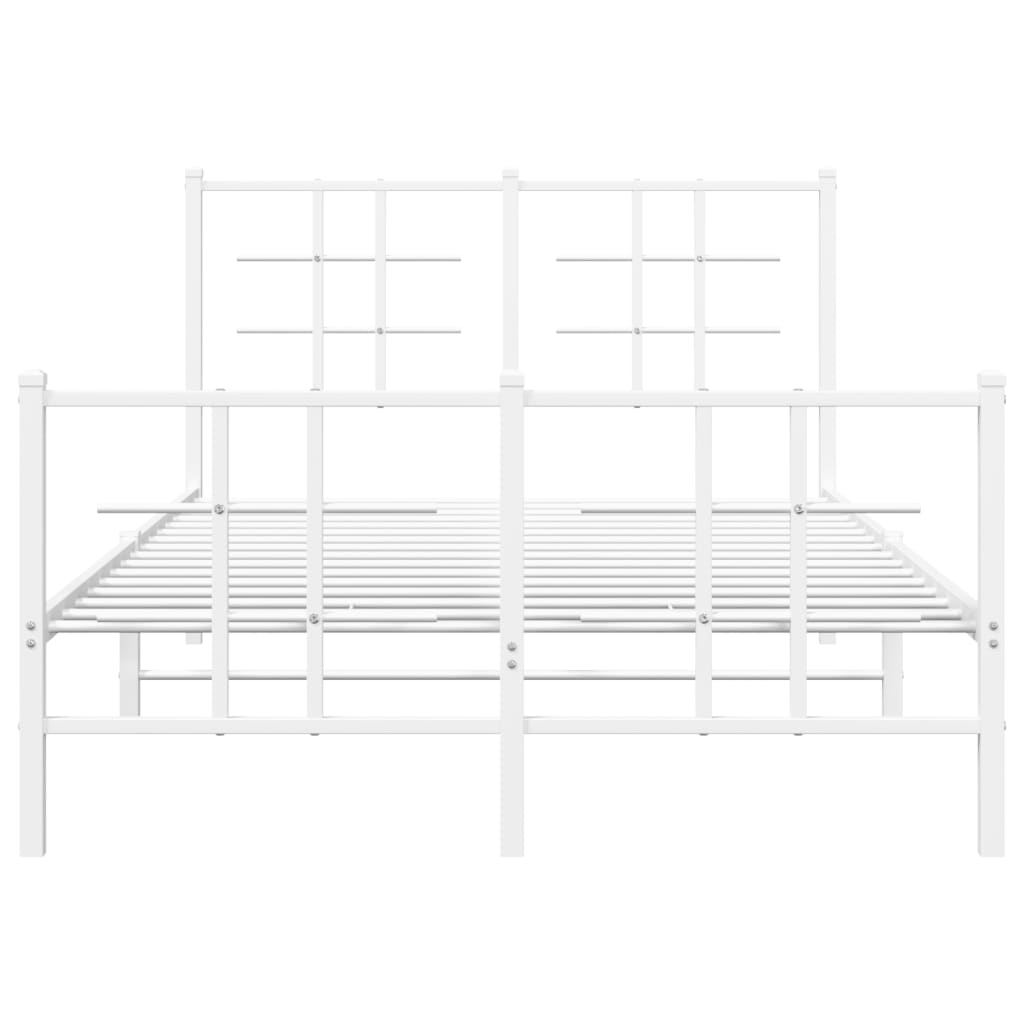 Bedframe met hoofd- en voeteneinde metaal wit 120x200 cm 120 x 200 cm Wit