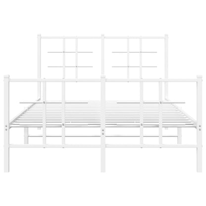 Bedframe met hoofd- en voeteneinde metaal wit 120x200 cm 120 x 200 cm Wit