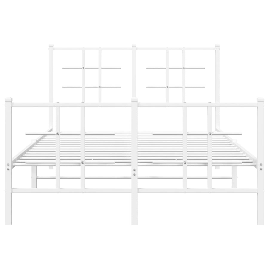 Bedframe met hoofd- en voeteneinde metaal wit 120x200 cm 120 x 200 cm Wit