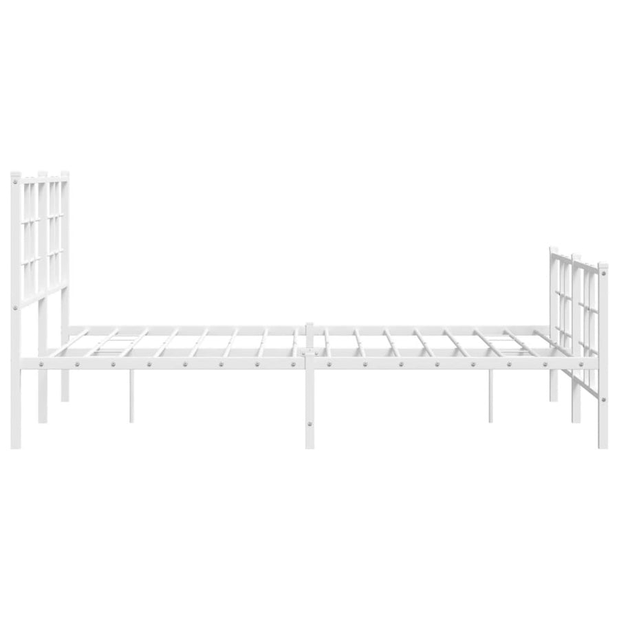 Bedframe met hoofd- en voeteneinde metaal wit 120x200 cm 120 x 200 cm Wit