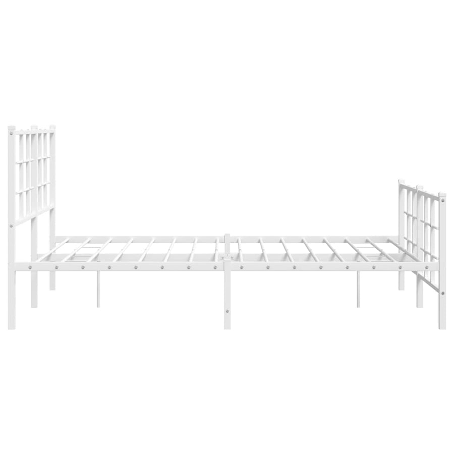 Bedframe met hoofd- en voeteneinde metaal wit 135x190 cm