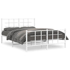 Bedframe met hoofd- en voeteneinde metaal wit 140x190 cm