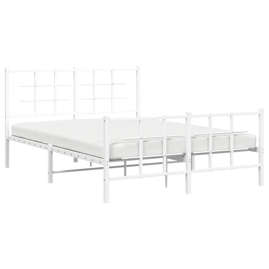 Bedframe met hoofd- en voeteneinde metaal wit 140x200 cm
