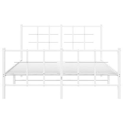 Bedframe met hoofd- en voeteneinde metaal wit 140x200 cm