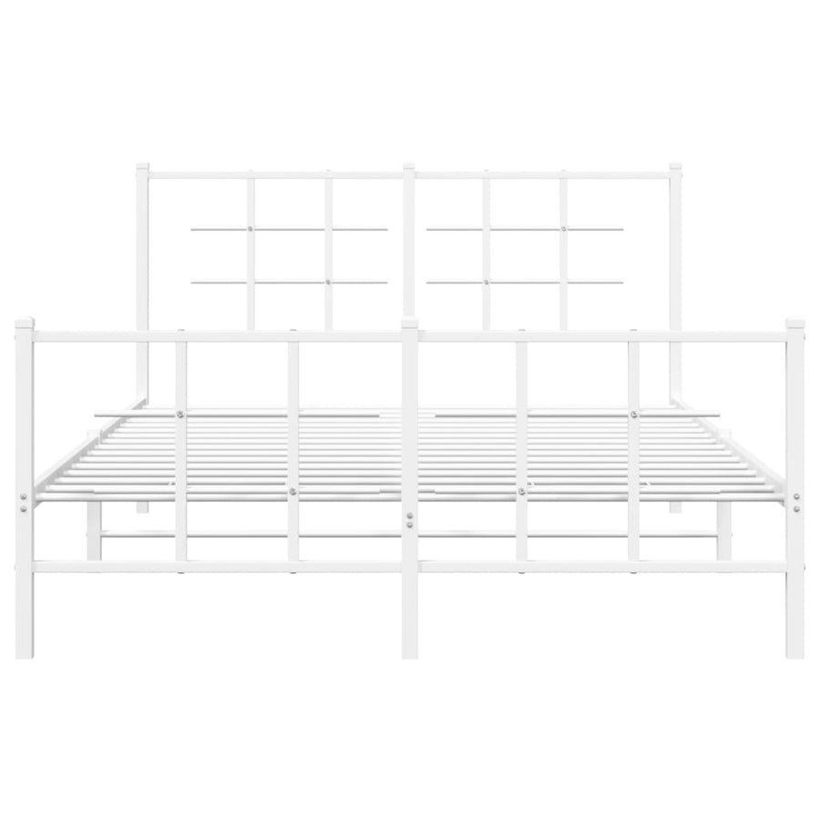 Bedframe met hoofd- en voeteneinde metaal wit 140x200 cm