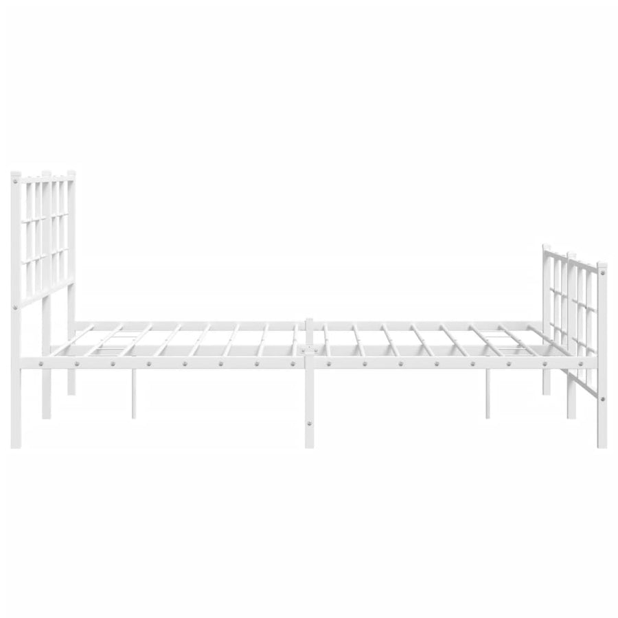 Bedframe met hoofd- en voeteneinde metaal wit 140x200 cm