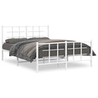 Bedframe met hoofd- en voeteneinde metaal wit 140x200 cm