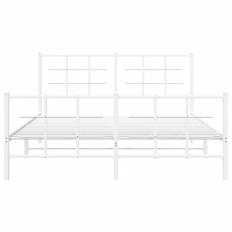 Bedframe met hoofd- en voeteneinde metaal wit 150x200 cm
