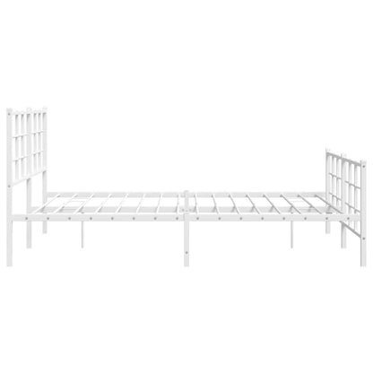 Bedframe met hoofd- en voeteneinde metaal wit 150x200 cm