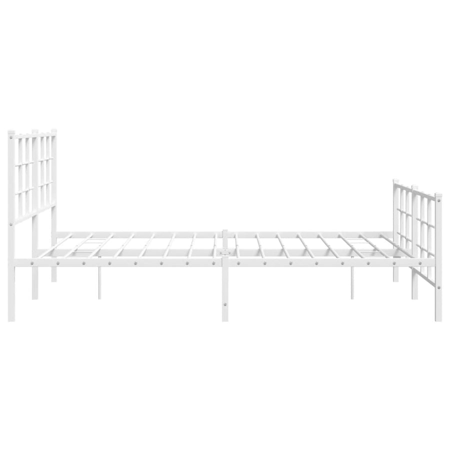 Bedframe met hoofd- en voeteneinde metaal wit 150x200 cm
