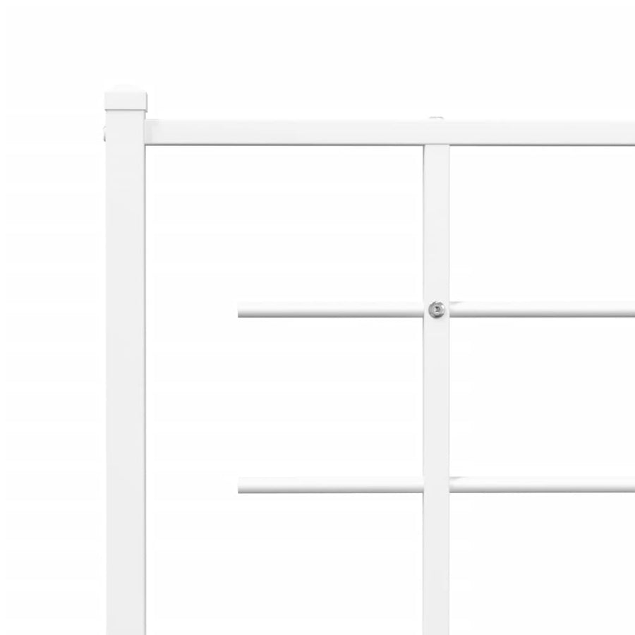 Bedframe met hoofd- en voeteneinde metaal wit 150x200 cm