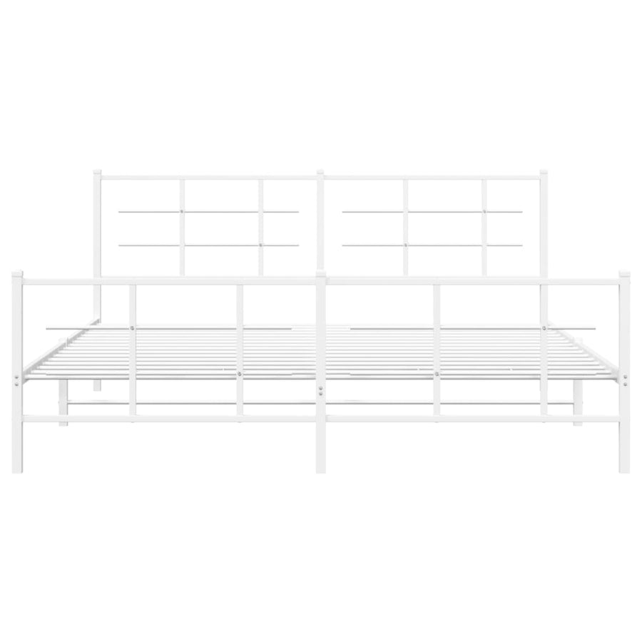 Bedframe met hoofd- en voeteneinde metaal wit 183x213 cm