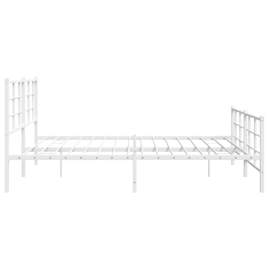 Bedframe met hoofd- en voeteneinde metaal wit 183x213 cm