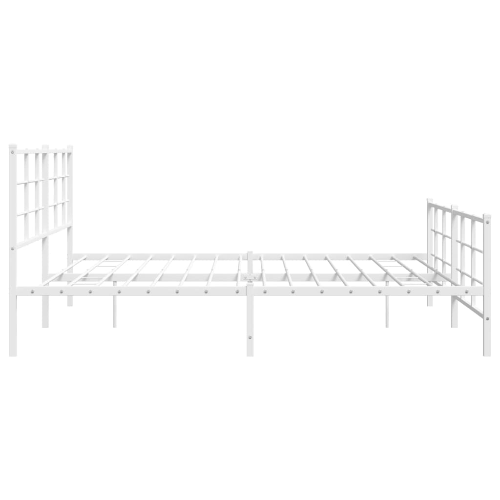 Bedframe met hoofd- en voeteneinde metaal wit 193x203 cm