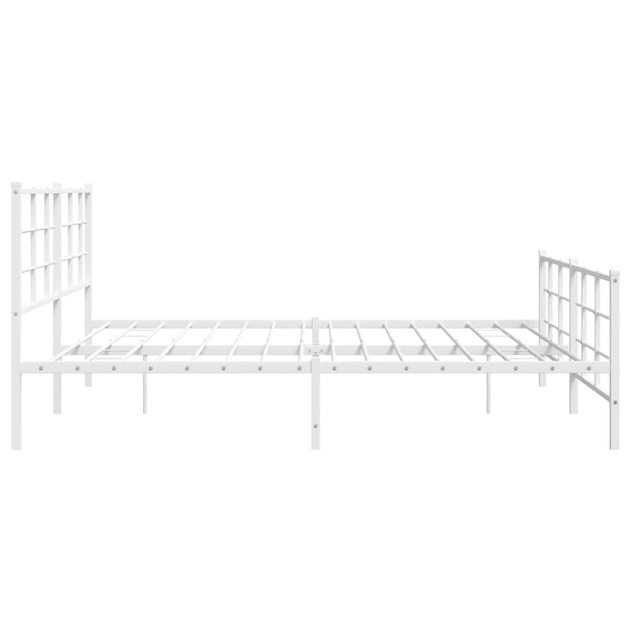 Bedframe met hoofd- en voeteneinde metaal wit 193x203 cm