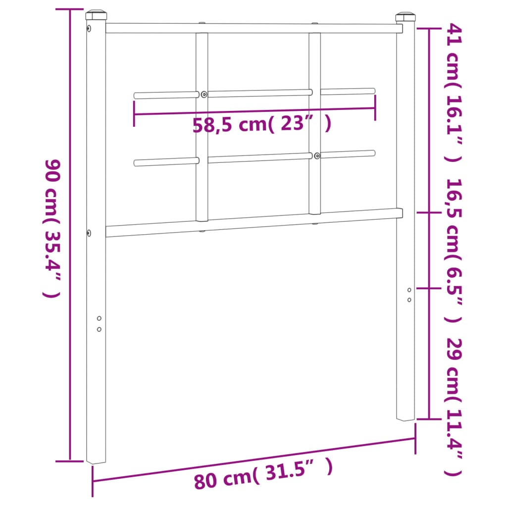 Hoofdbord Metaal 75 cm Wit