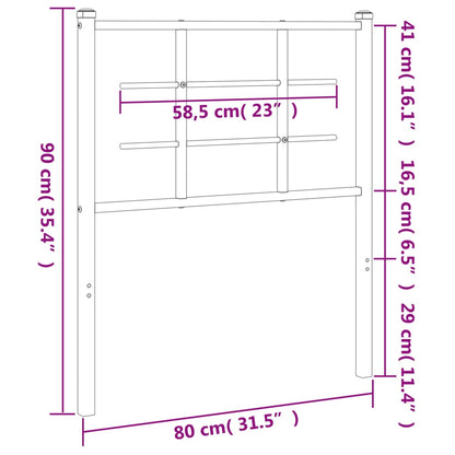 Hoofdbord Metaal 75 cm Wit