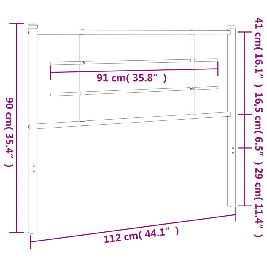 Hoofdbord Metaal 107 cm Wit