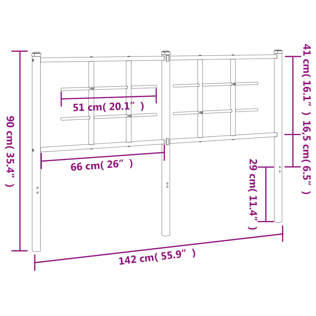 Hoofdbord Metaal 135 cm Wit