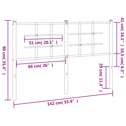 Hoofdbord Metaal 135 cm Wit