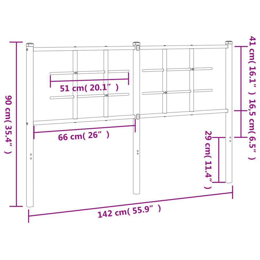 Hoofdbord Metaal 135 cm Wit